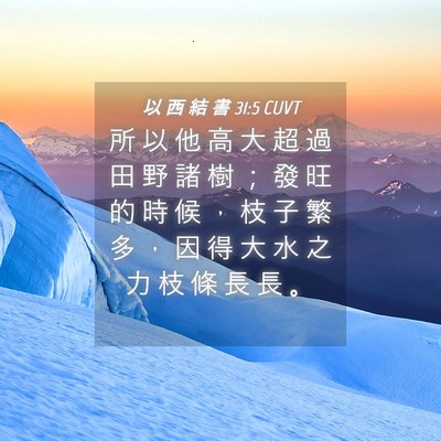 Picture 04 - 以 西 結 書 31:5 CUVT - 所 以 他 高 大 超 過 田 野 諸 樹 ； - Bible Verse Picture