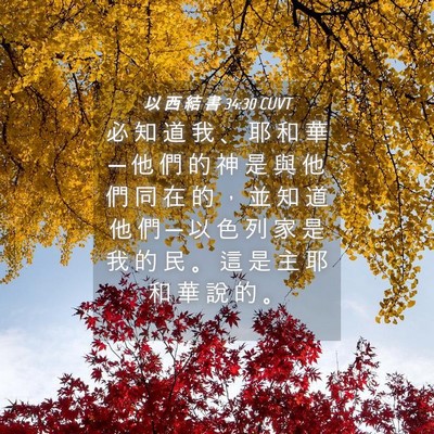 Picture 04 - 以 西 結 書 34:30 CUVT - 必 知 道 我 、 耶 和 華 ─ 他 們 的 - Bible Verse Picture