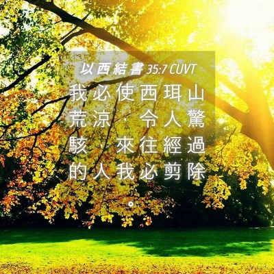 Picture 04 - 以 西 結 書 35:7 CUVT - 我 必 使 西 珥 山 荒 涼 ， 令 人 驚 - Bible Verse Picture