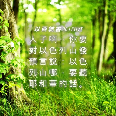 Picture 04 - 以 西 結 書 36:1 CUVT - 人 子 啊 ， 你 要 對 以 色 列 山 發 - Bible Verse Picture