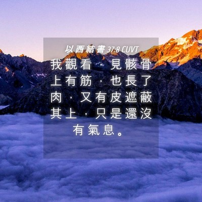 Picture 04 - 以 西 結 書 37:8 CUVT - 我 觀 看 ， 見 骸 骨 上 有 筋 ， 也 - Bible Verse Picture