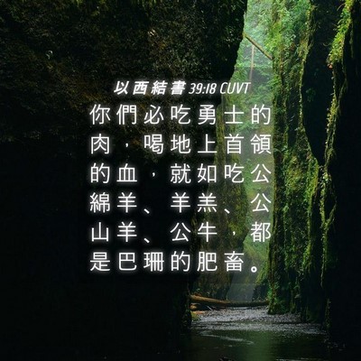 Picture 04 - 以 西 結 書 39:18 CUVT - 你 們 必 吃 勇 士 的 肉 ， 喝 地 上 - Bible Verse Picture