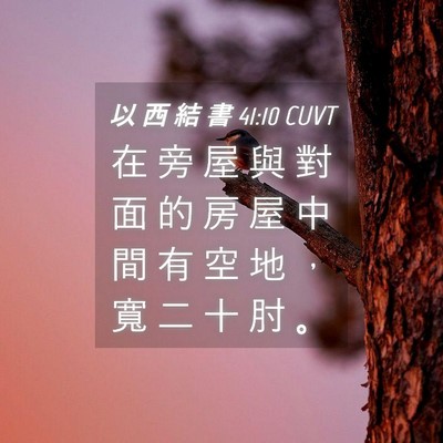 Picture 04 - 以 西 結 書 41:10 CUVT - 在 旁 屋 與 對 面 的 房 屋 中 間 有 - Bible Verse Picture