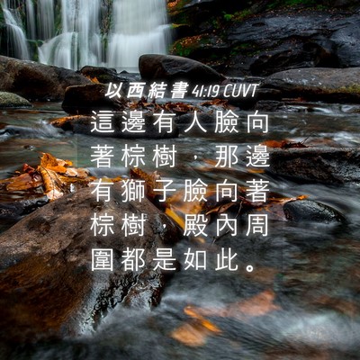 Picture 04 - 以 西 結 書 41:19 CUVT - 這 邊 有 人 臉 向 著 棕 樹 ， 那 邊 - Bible Verse Picture