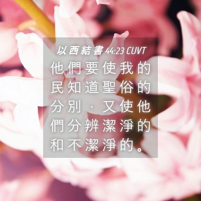 Picture 04 - 以 西 結 書 44:23 CUVT - 他 們 要 使 我 的 民 知 道 聖 俗 的 - Bible Verse Picture