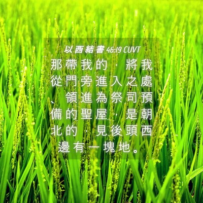 Picture 04 - 以 西 結 書 46:19 CUVT - 那 帶 我 的 ， 將 我 從 門 旁 進 入 - Bible Verse Picture