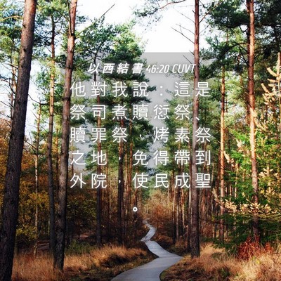Picture 04 - 以 西 結 書 46:20 CUVT - 他 對 我 說 ： 這 是 祭 司 煮 贖 愆 - Bible Verse Picture