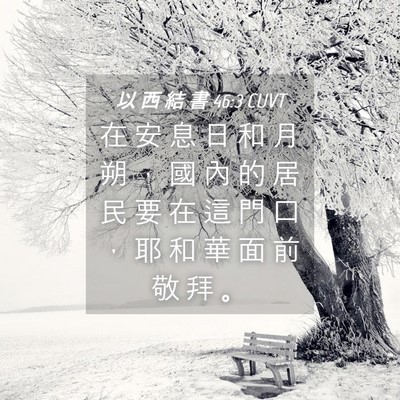 Picture 04 - 以 西 結 書 46:3 CUVT - 在 安 息 日 和 月 朔 ， 國 內 的 居 - Bible Verse Picture