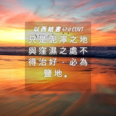 Picture 04 - 以 西 結 書 47:11 CUVT - 只 是 泥 濘 之 地 與 窪 濕 之 處 不 - Bible Verse Picture