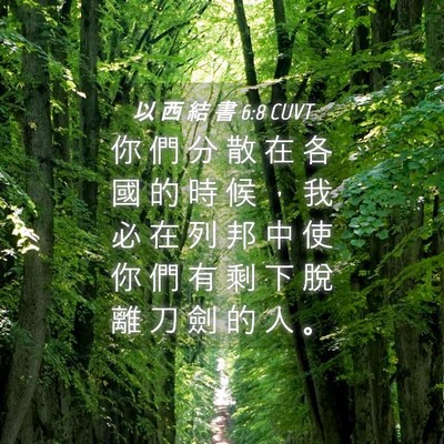 Picture 04 - 以 西 結 書 6:8 CUVT - 你 們 分 散 在 各 國 的 時 候 ， 我 - Bible Verse Picture