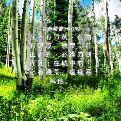 Picture 04 - 以 西 結 書 7:15 CUVT - 在 外 有 刀 劍 ， 在 內 有 瘟 疫 、 - Bible Verse Picture