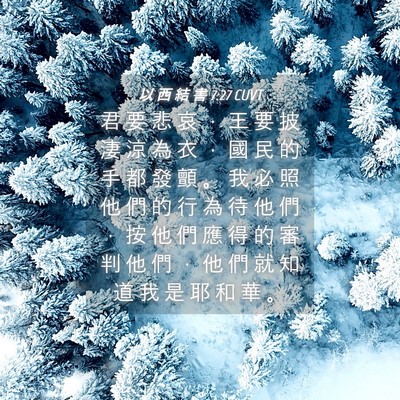 Picture 04 - 以 西 結 書 7:27 CUVT - 君 要 悲 哀 ， 王 要 披 淒 涼 為 衣 - Bible Verse Picture