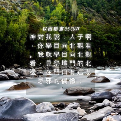 Picture 04 - 以 西 結 書 8:5 CUVT - 神 對 我 說 ： 人 子 啊 ， 你 舉 目 - Bible Verse Picture