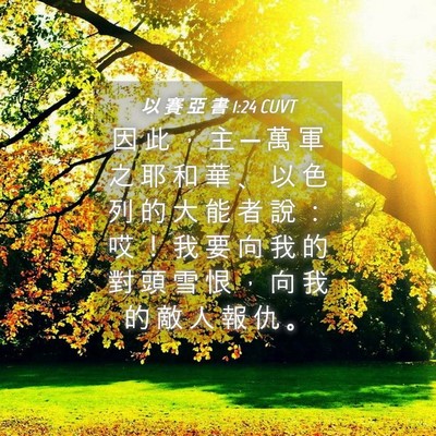 Picture 04 - 以 賽 亞 書 1:24 CUVT - 因 此 ， 主 ─ 萬 軍 之 耶 和 華 、 - Bible Verse Picture