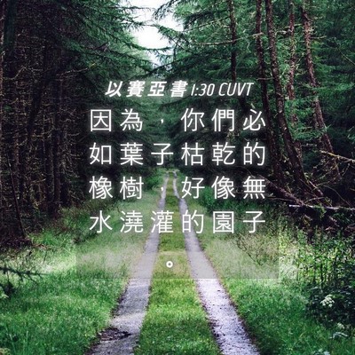 Picture 04 - 以 賽 亞 書 1:30 CUVT - 因 為 ， 你 們 必 如 葉 子 枯 乾 的 - Bible Verse Picture