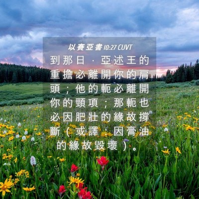 Picture 04 - 以 賽 亞 書 10:27 CUVT - 到 那 日 ， 亞 述 王 的 重 擔 必 離 - Bible Verse Picture