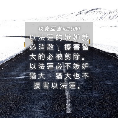Picture 04 - 以 賽 亞 書 11:13 CUVT - 以 法 蓮 的 嫉 妒 就 必 消 散 ； 擾 - Bible Verse Picture