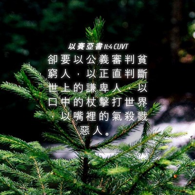 Picture 04 - 以 賽 亞 書 11:4 CUVT - 卻 要 以 公 義 審 判 貧 窮 人 ， 以 - Bible Verse Picture