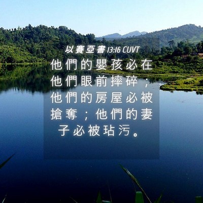 Picture 04 - 以 賽 亞 書 13:16 CUVT - 他 們 的 嬰 孩 必 在 他 們 眼 前 摔 - Bible Verse Picture
