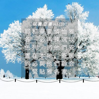 Picture 04 - 以 賽 亞 書 14:1 CUVT - 耶 和 華 要 憐 恤 雅 各 ， 必 再 揀 - Bible Verse Picture