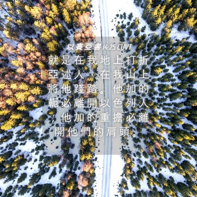 Picture 04 - 以 賽 亞 書 14:25 CUVT - 就 是 在 我 地 上 打 折 亞 述 人 ， - Bible Verse Picture
