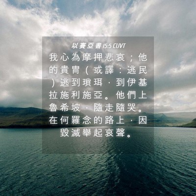 Picture 04 - 以 賽 亞 書 15:5 CUVT - 我 心 為 摩 押 悲 哀 ； 他 的 貴 冑 - Bible Verse Picture