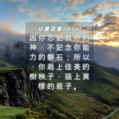 Picture 04 - 以 賽 亞 書 17:10 CUVT - 因 你 忘 記 救 你 的 神 ， 不 記 念 - Bible Verse Picture