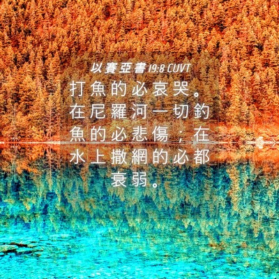 Picture 04 - 以 賽 亞 書 19:8 CUVT - 打 魚 的 必 哀 哭 。 在 尼 羅 河 一 - Bible Verse Picture
