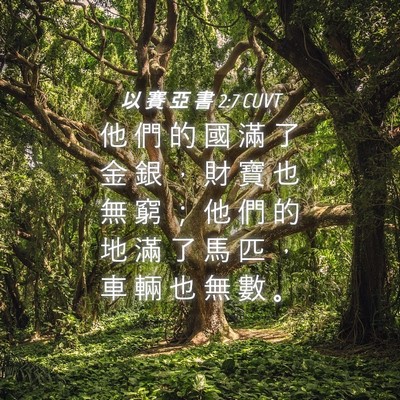 Picture 04 - 以 賽 亞 書 2:7 CUVT - 他 們 的 國 滿 了 金 銀 ， 財 寶 也 - Bible Verse Picture