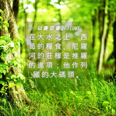 Picture 04 - 以 賽 亞 書 23:3 CUVT - 在 大 水 之 上 ， 西 曷 的 糧 食 、 - Bible Verse Picture