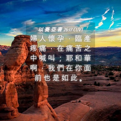 Picture 04 - 以 賽 亞 書 26:17 CUVT - 婦 人 懷 孕 ， 臨 產 疼 痛 ， 在 痛 - Bible Verse Picture
