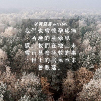 Picture 04 - 以 賽 亞 書 26:18 CUVT - 我 們 也 曾 懷 孕 疼 痛 ， 所 產 的 - Bible Verse Picture