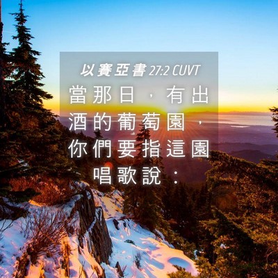 Picture 04 - 以 賽 亞 書 27:2 CUVT - 當 那 日 ， 有 出 酒 的 葡 萄 園 ， - Bible Verse Picture