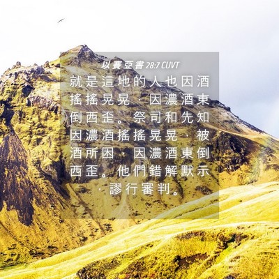 Picture 04 - 以 賽 亞 書 28:7 CUVT - 就 是 這 地 的 人 也 因 酒 搖 搖 晃 - Bible Verse Picture