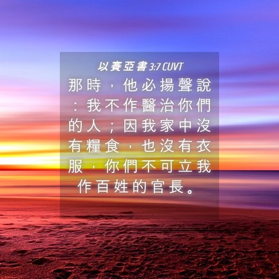 Picture 04 - 以 賽 亞 書 3:7 CUVT - 那 時 ， 他 必 揚 聲 說 ： 我 不 作 - Bible Verse Picture