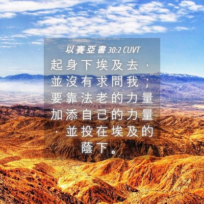 Picture 04 - 以 賽 亞 書 30:2 CUVT - 起 身 下 埃 及 去 ， 並 沒 有 求 問 - Bible Verse Picture