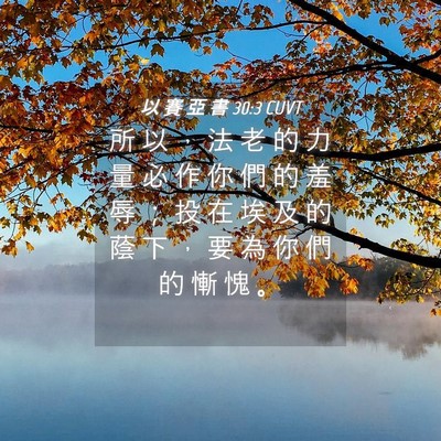 Picture 04 - 以 賽 亞 書 30:3 CUVT - 所 以 ， 法 老 的 力 量 必 作 你 們 - Bible Verse Picture