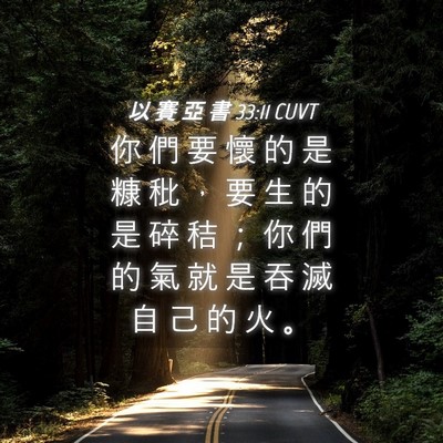 Picture 04 - 以 賽 亞 書 33:11 CUVT - 你 們 要 懷 的 是 糠 秕 ， 要 生 的 - Bible Verse Picture