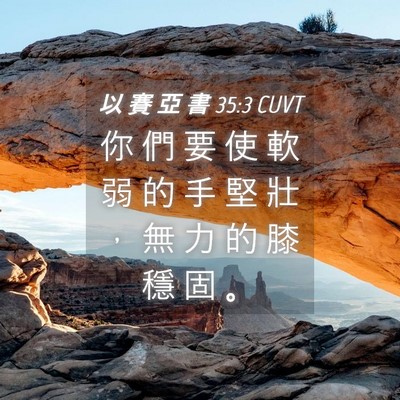 Picture 04 - 以 賽 亞 書 35:3 CUVT - 你 們 要 使 軟 弱 的 手 堅 壯 ， 無 - Bible Verse Picture