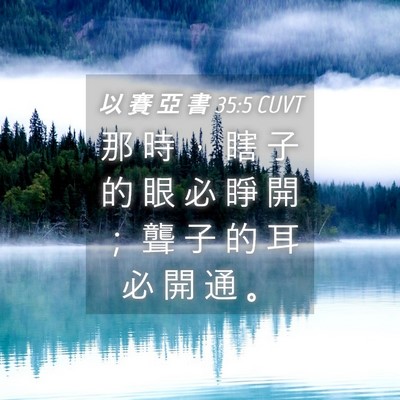 Picture 04 - 以 賽 亞 書 35:5 CUVT - 那 時 ， 瞎 子 的 眼 必 睜 開 ； 聾 - Bible Verse Picture