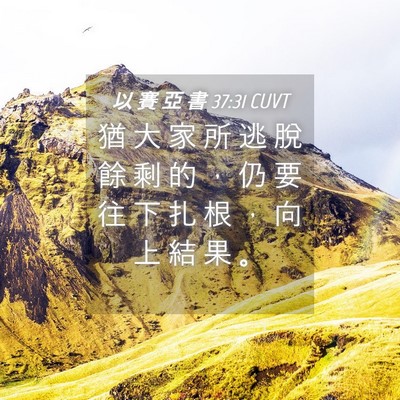 Picture 04 - 以 賽 亞 書 37:31 CUVT - 猶 大 家 所 逃 脫 餘 剩 的 ， 仍 要 - Bible Verse Picture