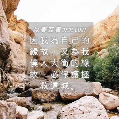 Picture 04 - 以 賽 亞 書 37:35 CUVT - 因 我 為 自 己 的 緣 故 ， 又 為 我 - Bible Verse Picture