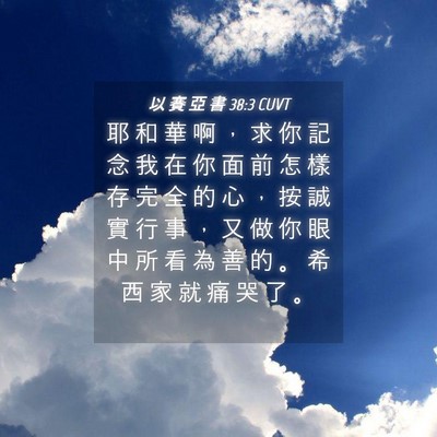 Picture 04 - 以 賽 亞 書 38:3 CUVT - 耶 和 華 啊 ， 求 你 記 念 我 在 你 - Bible Verse Picture