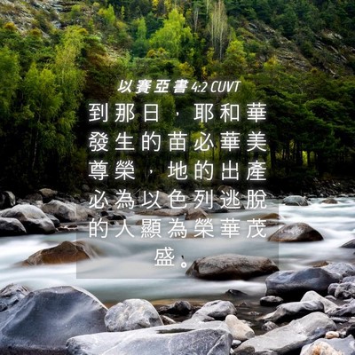 Picture 04 - 以 賽 亞 書 4:2 CUVT - 到 那 日 ， 耶 和 華 發 生 的 苗 必 - Bible Verse Picture