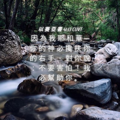 Picture 04 - 以 賽 亞 書 41:13 CUVT - 因 為 我 耶 和 華 ─ 你 的 神 必 攙 - Bible Verse Picture