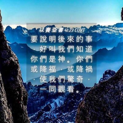 Picture 04 - 以 賽 亞 書 41:23 CUVT - 要 說 明 後 來 的 事 ， 好 叫 我 們 - Bible Verse Picture