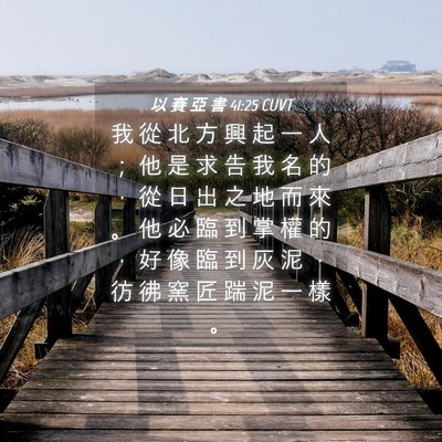 Picture 04 - 以 賽 亞 書 41:25 CUVT - 我 從 北 方 興 起 一 人 ； 他 是 求 - Bible Verse Picture
