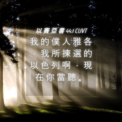 Picture 04 - 以 賽 亞 書 44:1 CUVT - 我 的 僕 人 雅 各 ， 我 所 揀 選 的 - Bible Verse Picture