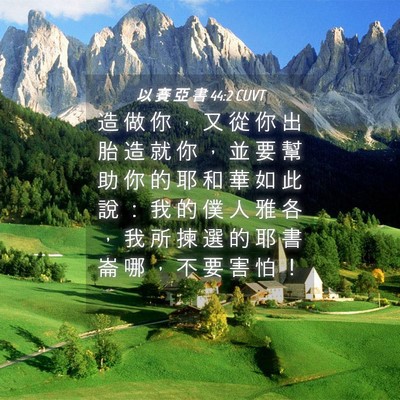 Picture 04 - 以 賽 亞 書 44:2 CUVT - 造 做 你 ， 又 從 你 出 胎 造 就 你 - Bible Verse Picture