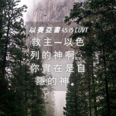Picture 04 - 以 賽 亞 書 45:15 CUVT - 救 主 ─ 以 色 列 的 神 啊 ， 你 實 - Bible Verse Picture